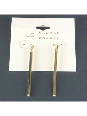 LC Lauren Conrad Earrings Gold-Tone Dangle Hook Bars